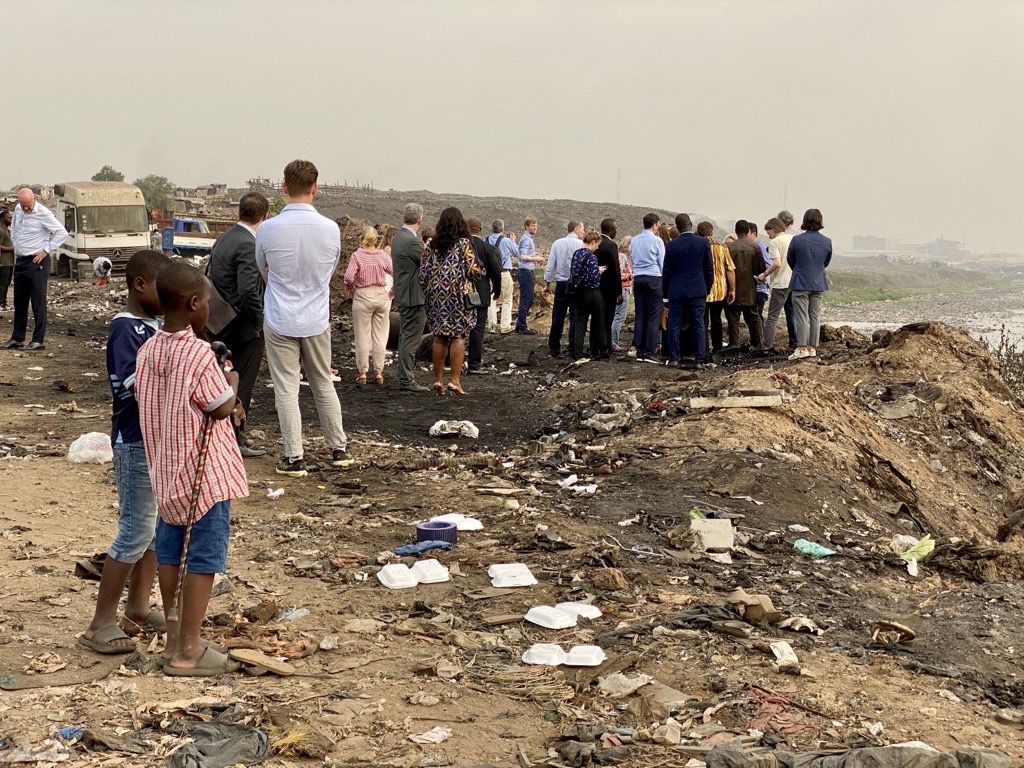 GilbertFHoungbo's tweet photo. Todays visit with @SvenjaSchulze68 and @hubertus_heil to a plastic and textiles disposal site in James Town, Accra, showed the importance of including safe disposal of waste and recycling as part of work to improve the sustainability of supply chains. https://t.co/Fke5KEuOjF