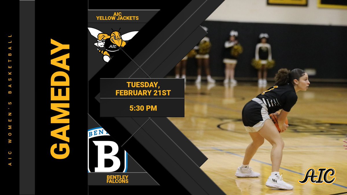 AICWBB's tweet photo. GAMEDAY‼️ On the road tonight for our last regular season game @ Bentley #aiccommitted https://t.co/qbx4W5c4O0