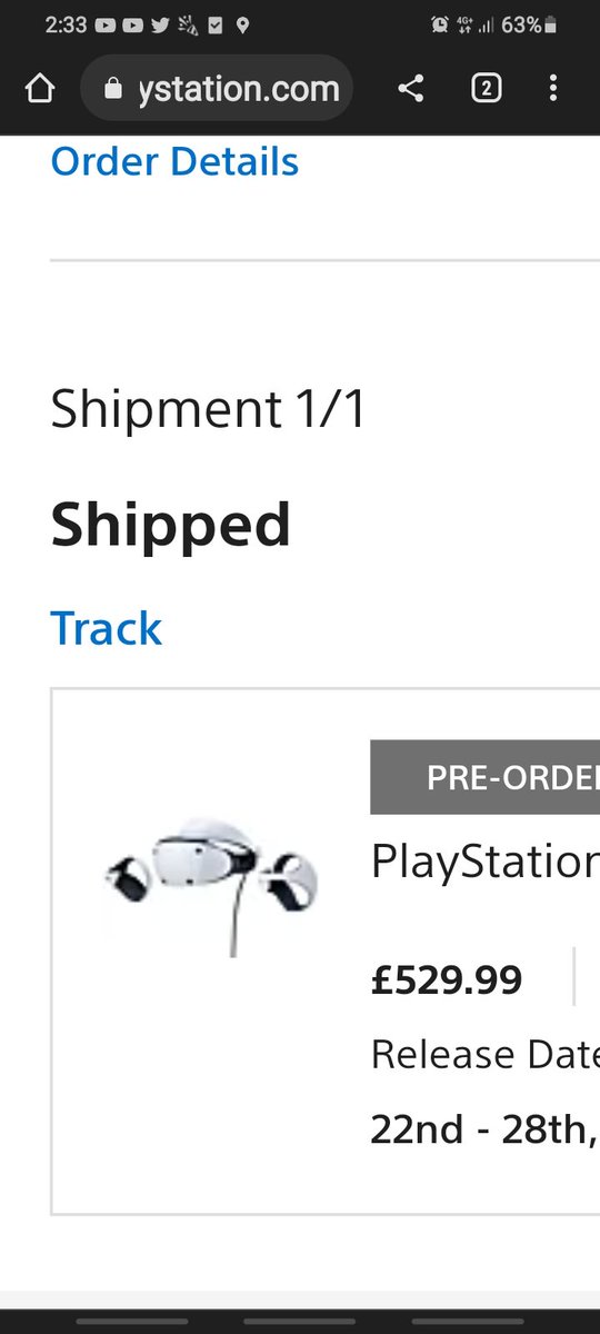 ianwba1's tweet photo. Finally psvr2 . Dpd delivering tomorrow. https://t.co/Dspd2VpCAc