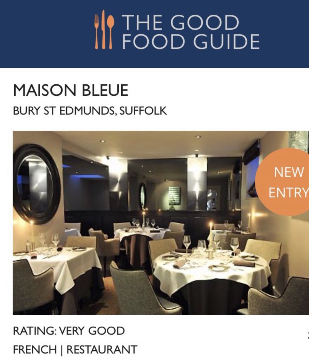 Maison Bleue Suffolk (@maison_bleue) on Twitter photo Delighted to be featured in <a href="/GoodFoodGuideUK/">The Good Food Guide</a> With thanks to all our customers for amazing reviews and support <a href="/EADT24/">East Anglian Daily Times</a> <a href="/buryfree/">Bury Free Press</a> Delighted to be featured in <a href="/GoodFoodGuideUK/">The Good Food Guide</a> With thanks to all our customers for amazing reviews and support <a href="/EADT24/">East Anglian Daily Times</a> <a href="/buryfree/">Bury Free Press</a>