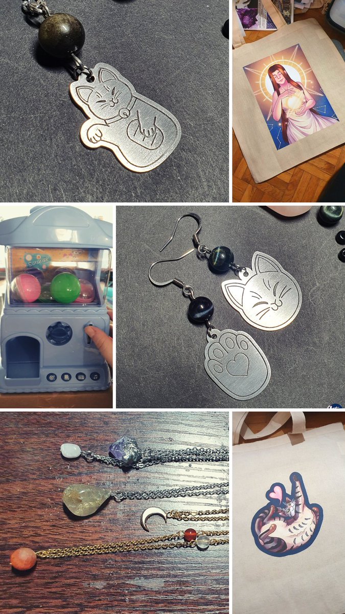 GetsuArt's tweet photo. Je serai à Japan Expo Sud ce week-end, stand E180 !

Des nouveautés comme : les précommandes Neko, des colliers de tout genre, totebags, gashapon...
Et les bijoux et accessoires habituels à base d'inspiration culturelle, japonaise, pierres, et kawaii neko ! https://t.co/PghEDvX635