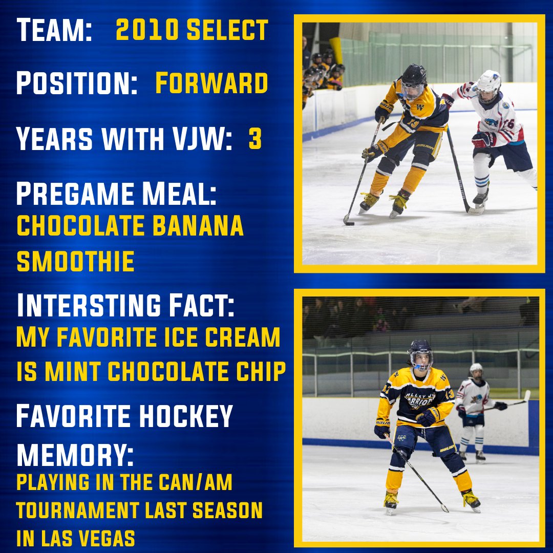 vjwhockey's tweet photo. Jack is a forward to the 2010 Selects and his favorite hockey memory is playing in the CAN/AM Tourney in Las Vegas!

#valleyjrwarriors #elite9hockey #bhlhockey https://t.co/RVnn8Wz77n