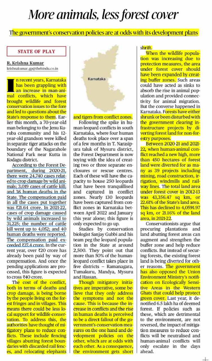 UPSC_Notes's tweet photo. 🔆Man- animal conflict 

Diversion of forest land for non forestry purposes is one of the main reason for grappling increase in Man - animal conflict.

#UPSC_Notes https://t.co/kijAK5o315