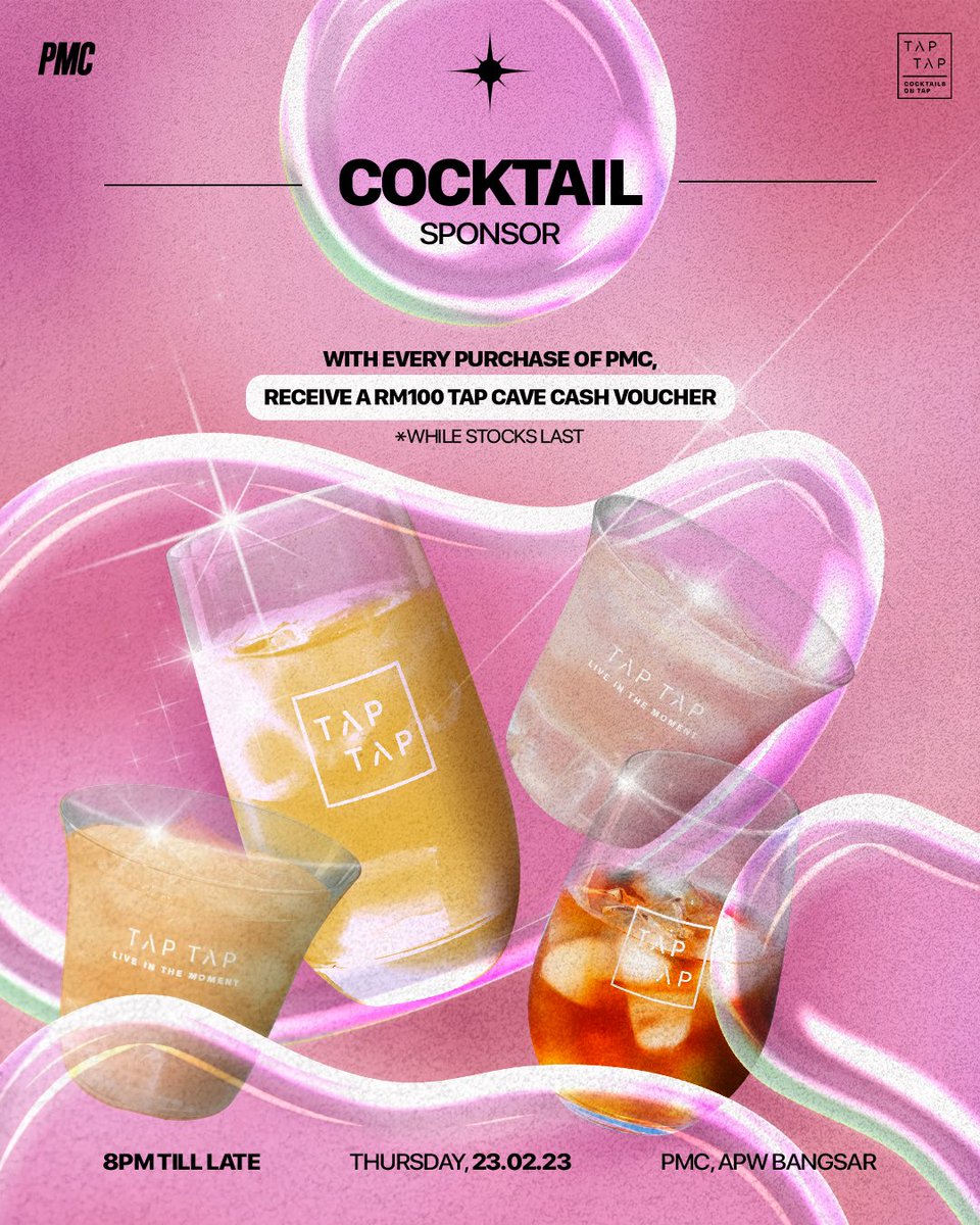 Celebrate the official launch of PMC KL with us 🌐

Come thru in your best PMC fits to enjoy free flow drinks all night 😉

📍 PMC KL, APW Bangsar
📅 Thursday, 23rd Feb 2023
🕗 8pm till late

Register here 👇🏻
forms.gle/mFSoekq8gxXALH…