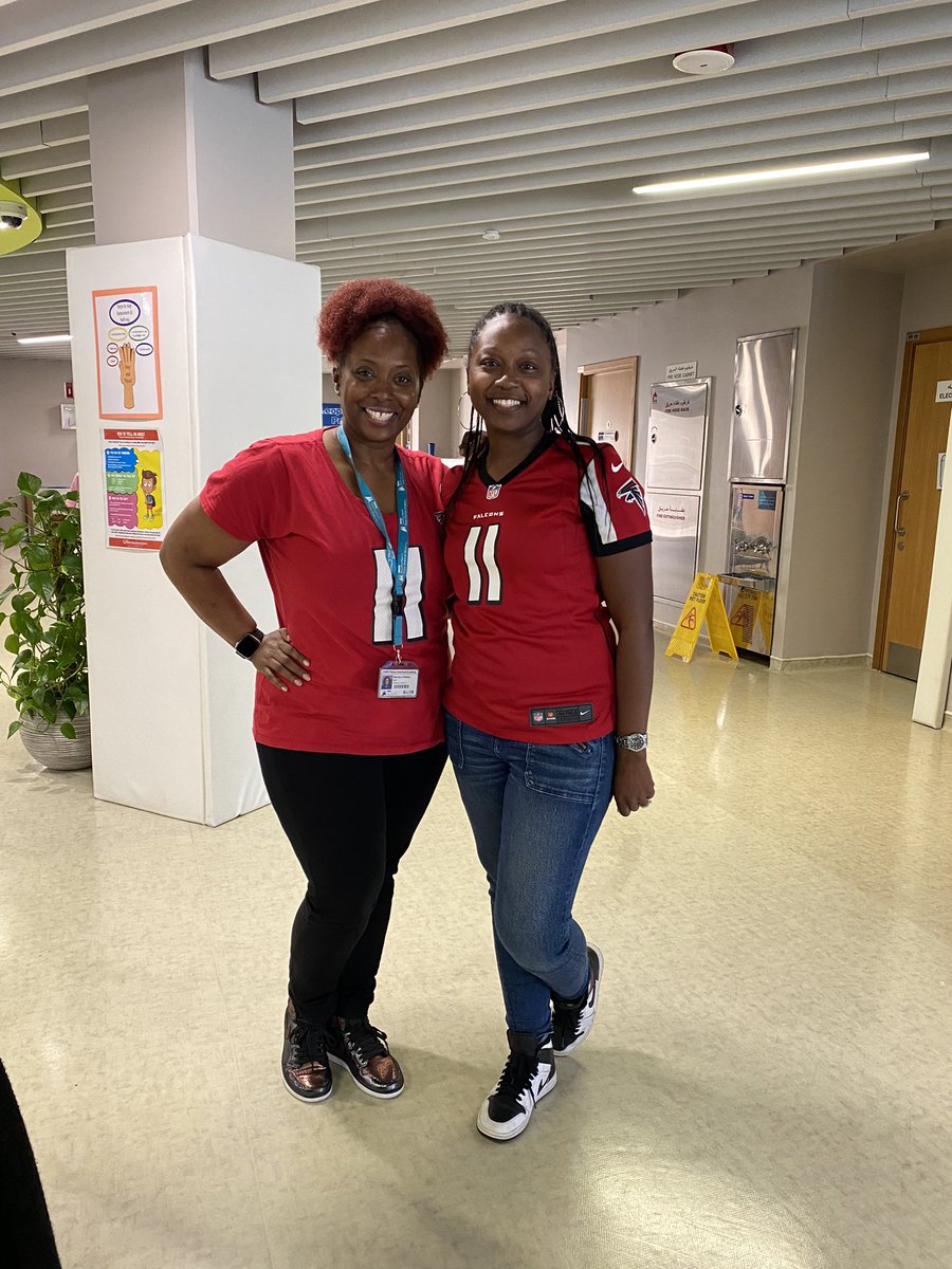 When you’re an #internationalteacher and it’s wear your favorite sports jersey, you just have to represent #home! @AtlantaFalcons ❤️🏈🖤goes with us worldwide! @DAAElementary #dirtybirds