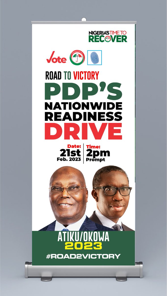 SenSamueAnyanwu's tweet image. #PDPRoad2Victory
Road to Victory
Road to Celebration
Road to Breakthrough
Only in @atiku  we can have a united Nigeria
#road2victory 
We must all come out and give @atiku  @IAOkowa our maximum support
