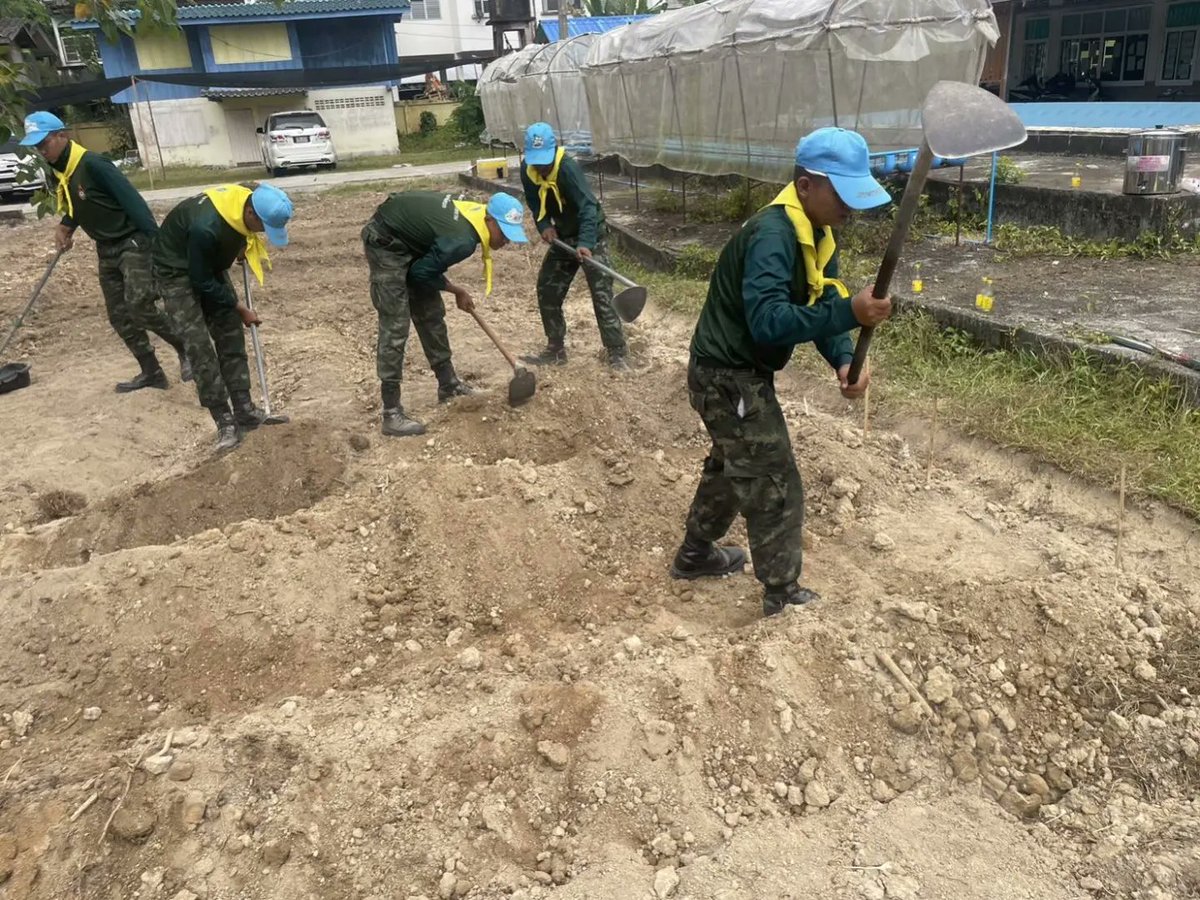 Infantry1000_2's tweet photo. 🔺เมื่อ 21 ก.พ. 66 ร.15 พัน.2 ดำเนินการจัด ชุด ชป.กร.ประจำอำเภอ ร่วมกับคณะครู โรงเรียนฉวาง​ ต.ฉวาง อ.ฉวาง​ จว.น.ศ. ช่วยกันดูแลและพัฒนาพื้นที่ของโรงเรียน ตาม “โครงการอาหารชุมชนโรงเรียนต้นแบบ” ตามพระราชดำริของ สมเด็จพระกนิษฐาธิราชเจ้า กรมสมเด็จพระเทพรัตนราชสุดาฯ สยามบรมราชกุมารี https://t.co/gSMrnOjvxl