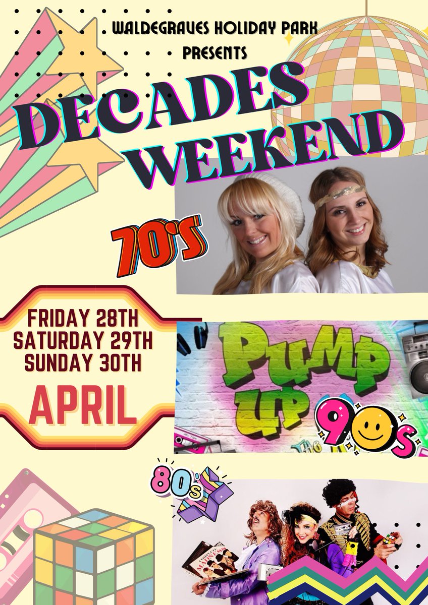 🪩 𝗘𝗔𝗥𝗟𝗬 𝗠𝗔𝗬 𝗗𝗔𝗬 𝗕𝗔𝗡𝗞 𝗛𝗢𝗟𝗜𝗗𝗔𝗬 𝗪𝗘𝗘𝗞𝗘𝗡𝗗 🪩
A WEEKEND OF RETRO MUSIC

✨Luxury Holiday Homes from £429
✨Camping &amp; Touring from £120 for 3 nights* 

BOOK NOW ONLINE shorturl.at/ANQS5
OR CALL 01206 382898 

*(𝘴𝘦𝘵 𝘣𝘳𝘦𝘢𝘬 𝘍𝘳𝘪 - 𝘔𝘰𝘯)