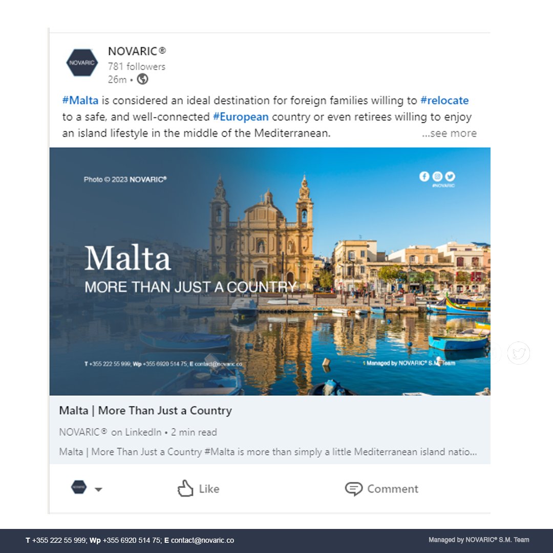 👉Read the full article on LinkedIn
novaric.info/3ShMkQz

#malta #maltajobs #maltabusiness #relocationservices #opportunity #employment #vacancies #recruitment #career #NOVARIC #Malta #MaltaDaily #travelmalta #exploremalta #discovermalta