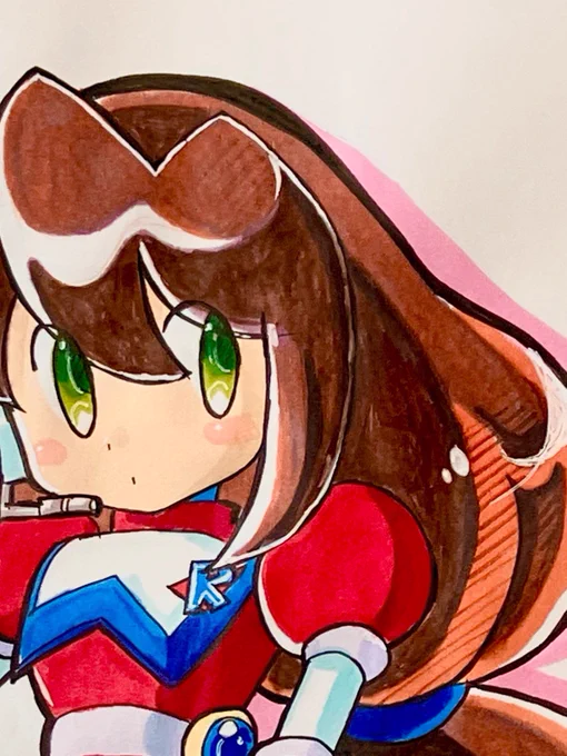 違う色味の濃い茶色を塗り重ねてごまかしたけど塗りムラは隠せなかった。髪とか広い面は難しいなああと赤茶色持ってないので、ココア色の上からオレンジ塗ったよ 