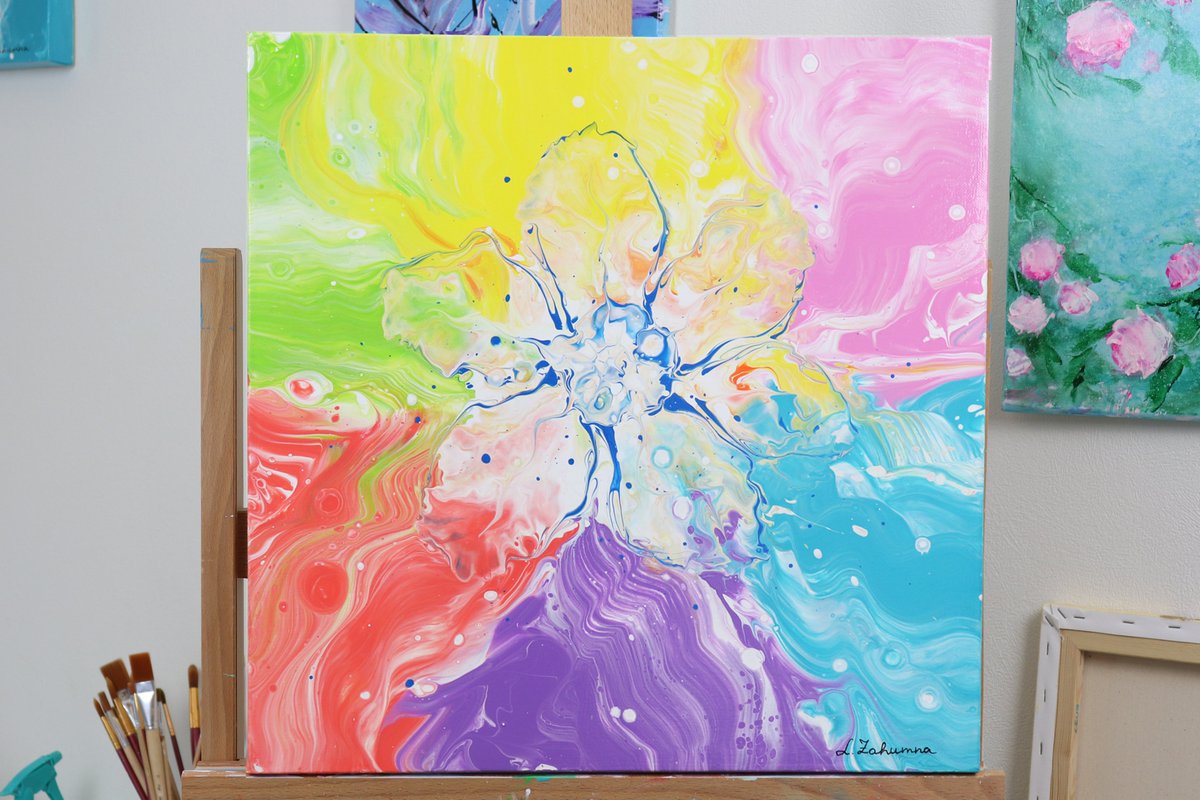 “Rainbow flower”Acrylic on stretched canvas 50x50cm
#artistblog #abstractart #abstractpainting #acrylicpainting #fluidart #fluidpainting #pourpainting #pourart #pouringpaint #pouringart #pouringacrylic #fluidartwork #fluidacrylicpainting #rainbowflower #rainbowart #rainbowartwork