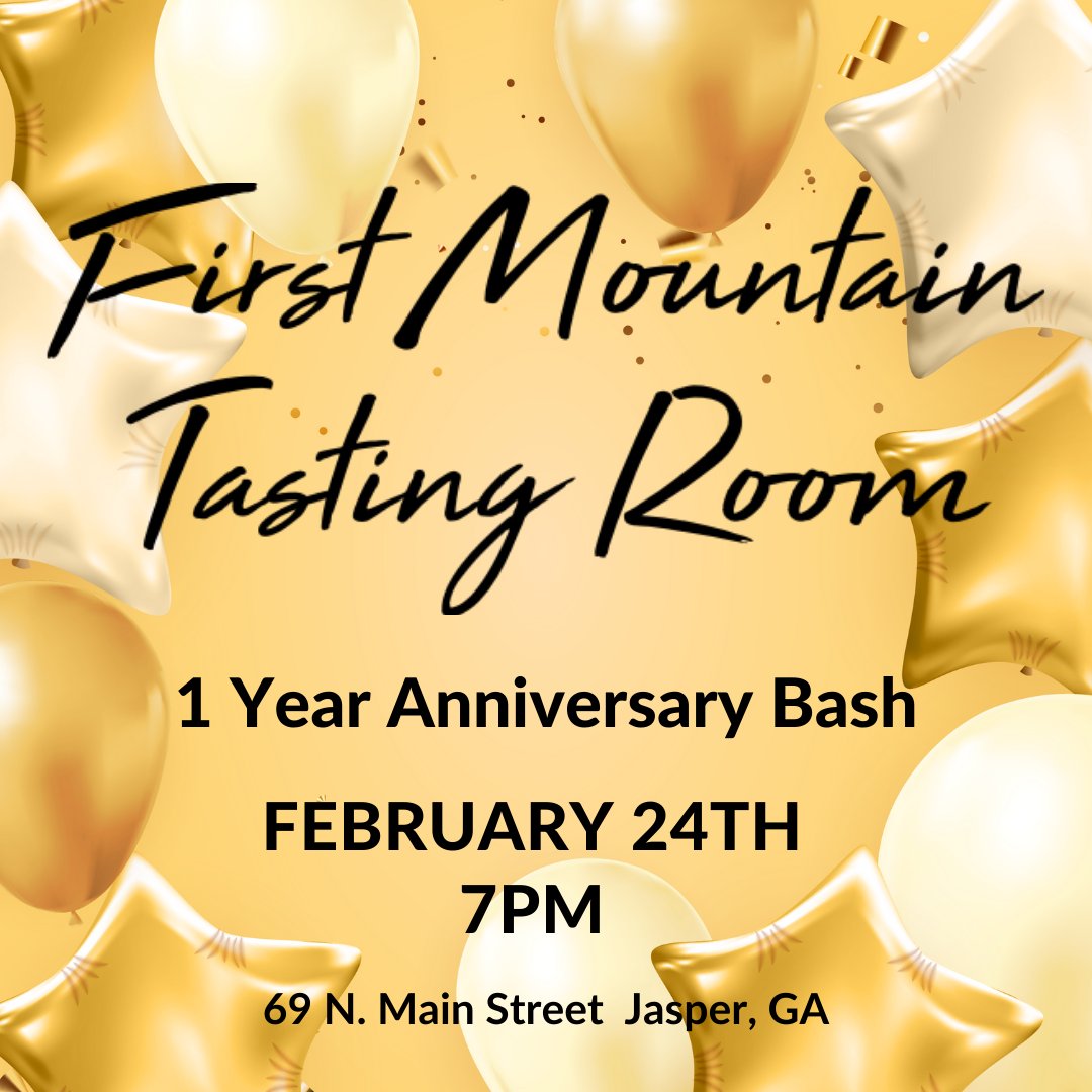 Celebration Friday, February 24th 7pm. We're going all out for our 1 year anniversary, so come join us! Drink specials, DJ, disco ball, outdoor tent, food, door prizes (must be present to win). #markyourcalendar #celebrationtime #anniversary #winetime