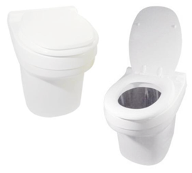 We are made of glass fiber and polyester resin, with a gelcoat finishing & stainless  steel inside. This waterless / dry toilet fixture is mounted right above the composting tank. It connects to a 250mm discharge pipe. For more - clivusmultrum.se/toiletfixtures…
#CompostingToilet