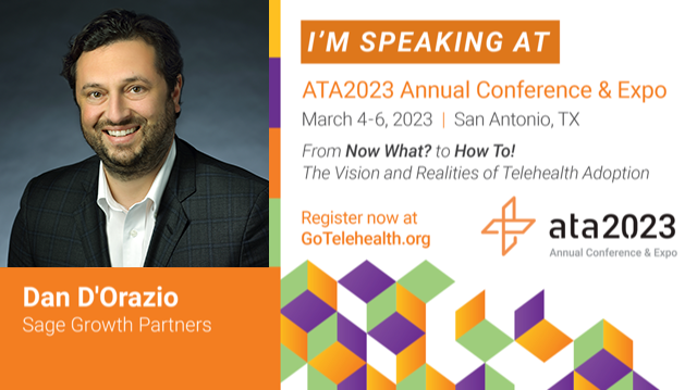 Are you heading to American Telemedicine Association's #ATA2023? 

Put a star next to the session on Monday, March 4 at 1:00PM as SGP CEO Dan DOrazio discusses key findings from a cross-sectional study on virtual health. 

Read more: gotelehealth.org/ata-2023/progr…