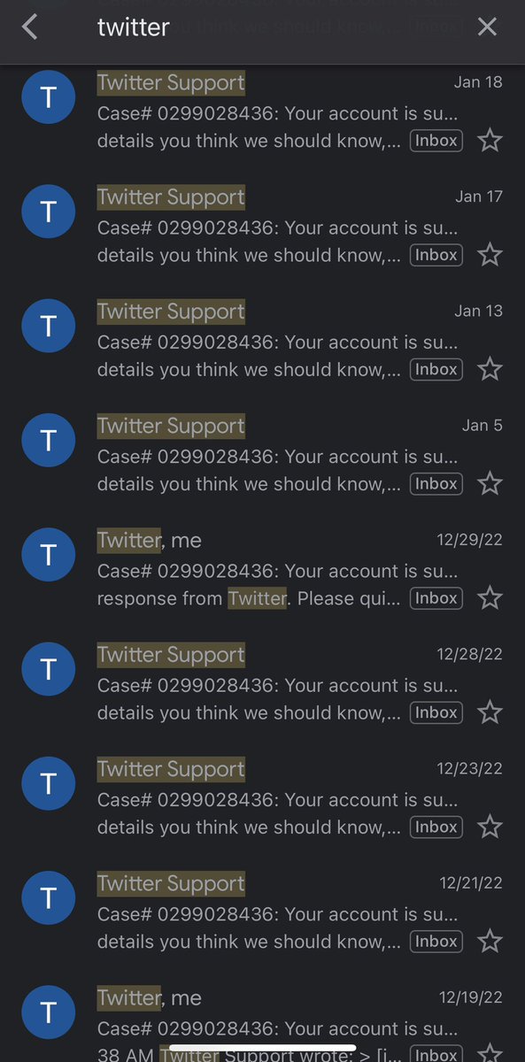 Hey <a href="/elonmusk/">Elon Musk</a> 
Why won’t a human even respond to my request to be reinstated? My account <a href="/TAftermath2020/">MAGS</a> was nuked during the great purge of Jan 2020. I believe my account is stuck in limbo.

Maybe <a href="/mtaibbi/">Matt Taibbi</a> can search for my account and thousands others that were purged back then