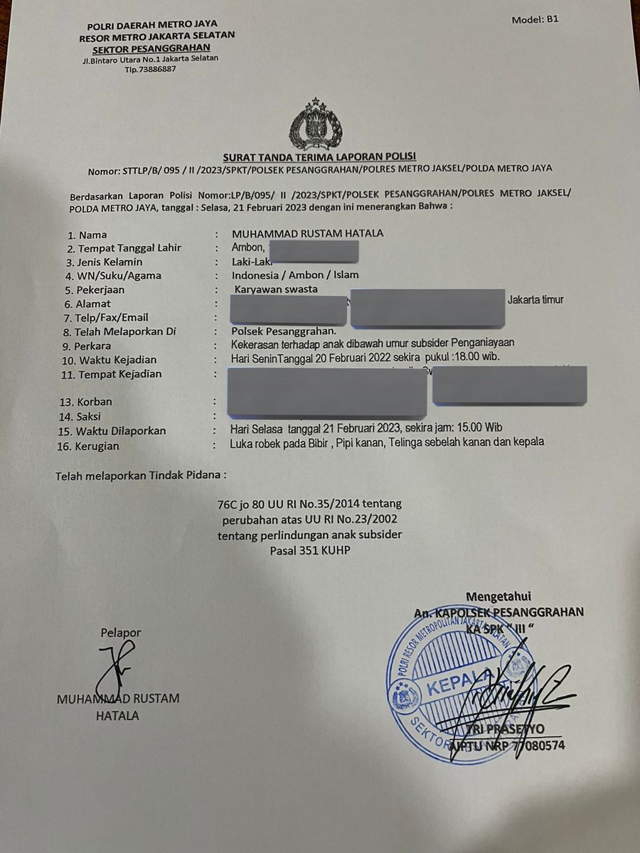 elmoerif's tweet photo. Laporan resmi sudah dilayangkan. 
Pelaku juga sementara masih diperiksa di Polsek Pesanggrahan, Jakarta Selatan. 

Kawal terus proses hukumnya. Jangan mentang-mentang anak pejabat bisa lolos begitu saja. https://t.co/kHZrHrefjN