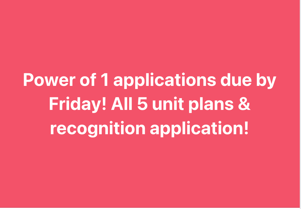 CroftonFCCLA's tweet photo. Power of 1 Applications due Friday! https://t.co/Vjox1qHE6S