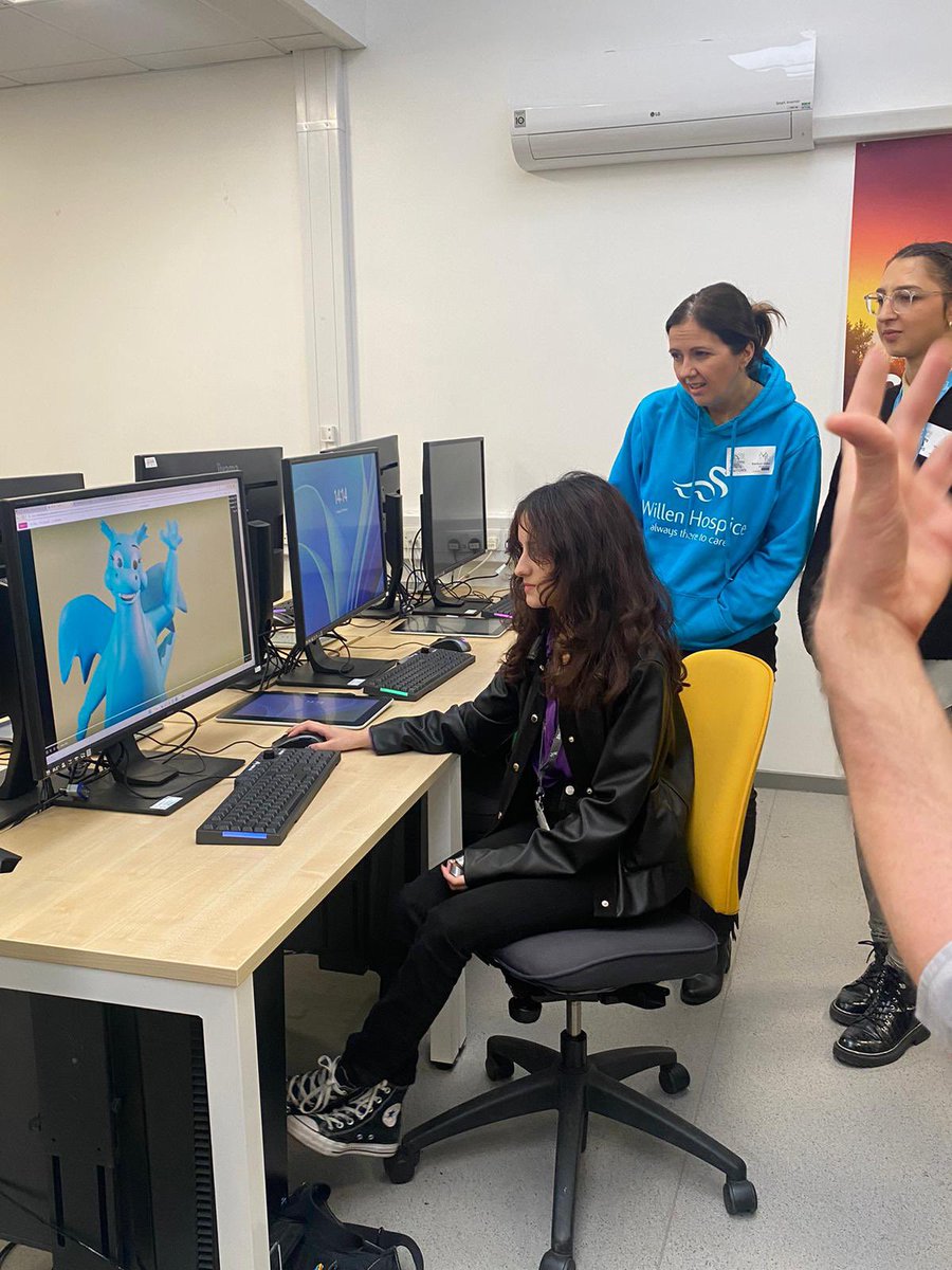 Some of our students worked today with <a href="/mksnap/">MK SNAP</a> and <a href="/willenhospice/">Willen Hospice</a> creating animations of their mascots 💙🐮 #WeAreMK