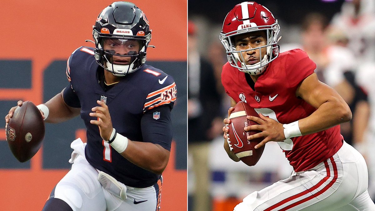 jasrifootball's tweet photo. Trending: @JeffDarlington says that the #Bears trading Justin Fields and drafting Bryce Young would be “the gutsiest move” 

“That would be a bold, bold move. If you trade Fields away and take Bryce Young, and Fields becomes a star and Bryce doesn’t, you are fired.” https://t.co/YDORaHDtaI