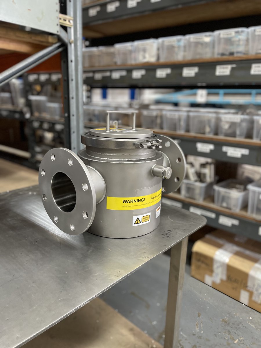 HpEProcess's tweet image. 4&quot; Jacketed Mag Trap going out today to our customer for Chocolate application. #magtrap #chocolateprocessing #hygienic #hpeprocess #leeds