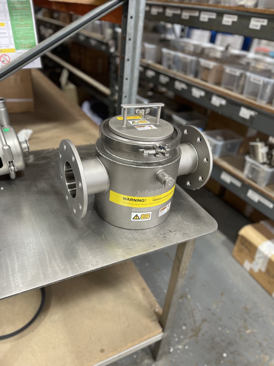 HpEProcess's tweet image. 4&quot; Jacketed Mag Trap going out today to our customer for Chocolate application. #magtrap #chocolateprocessing #hygienic #hpeprocess #leeds