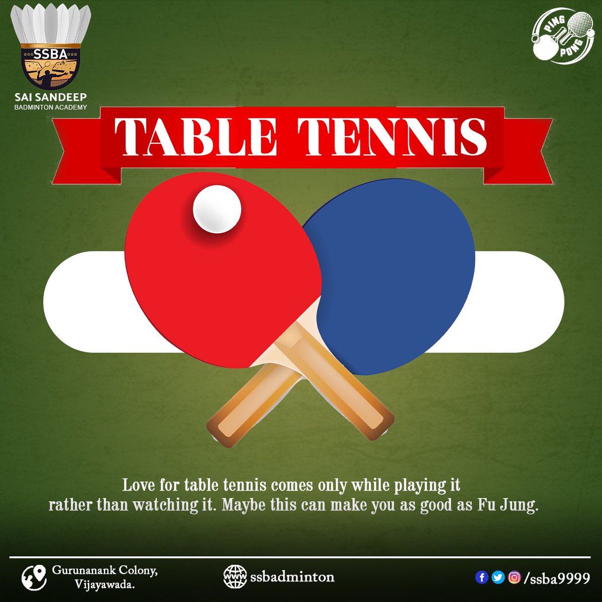 ssba9999's tweet photo. Love for table tennis comes only while playing it rather than watching it. May be this can make you as good as Fu Jung
.
.
.
.
.

#tabletennis #tabletennisatvijayawada #tabletennistraining #tabletennisplayer #vijayawadadiaries #SSBA #Vijayawada https://t.co/84KD4F53KK