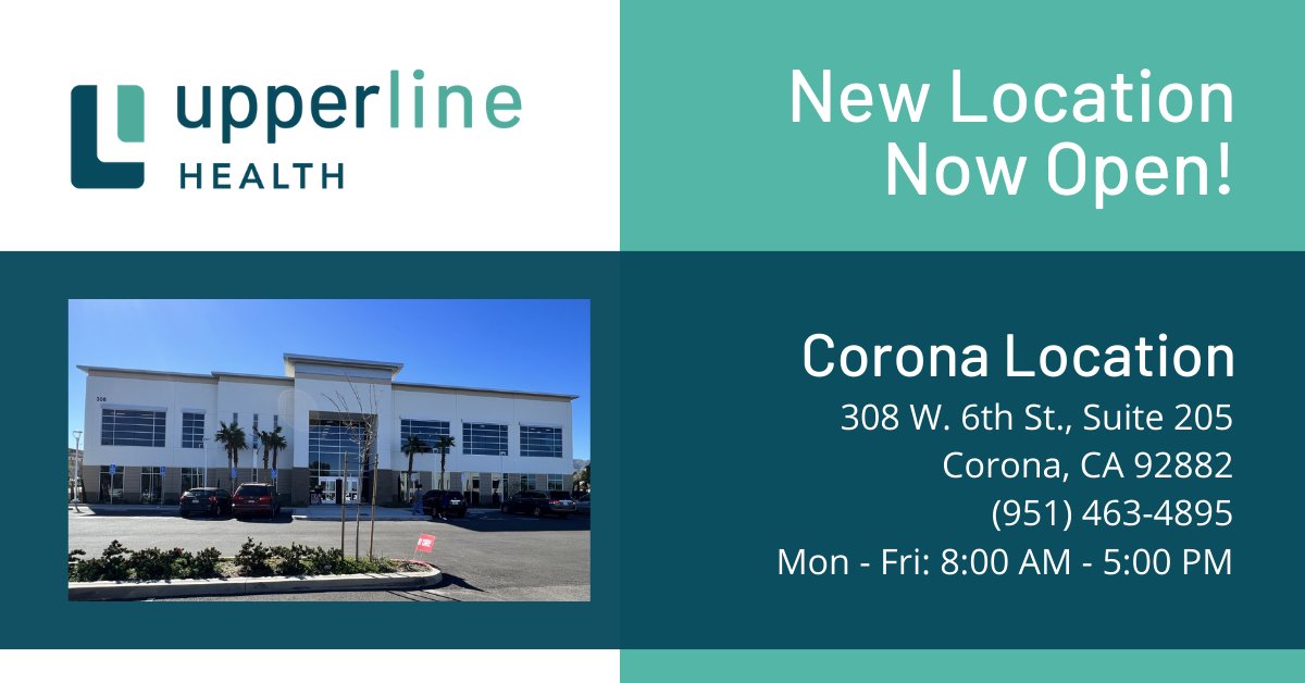 UpperlineCA's tweet photo. We are excited to announce the launch of our new clinic in Corona, California! Led by Dr. Joshua Hendricks, it is located at 308 W. 6th St., Suite 205, Corona, CA 92882 and has begun treating patients.

#podiatry https://t.co/xG2jTPIzzc