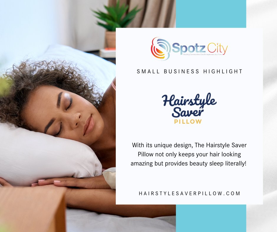 SpotzCity's tweet photo. How can a hairstyle be preserved AND get a good night's sleep??  

The Hairstyle Saver Pillow!
https://t.co/w0jYMCLRcB  

#beautysleep #hairstylesaver #beautifulhair #beautyproducts #womanowned #haircare #pochaircare #hairextensions #braids #ethnichaircare #beatyforall https://t.co/JAeSaS6rLM