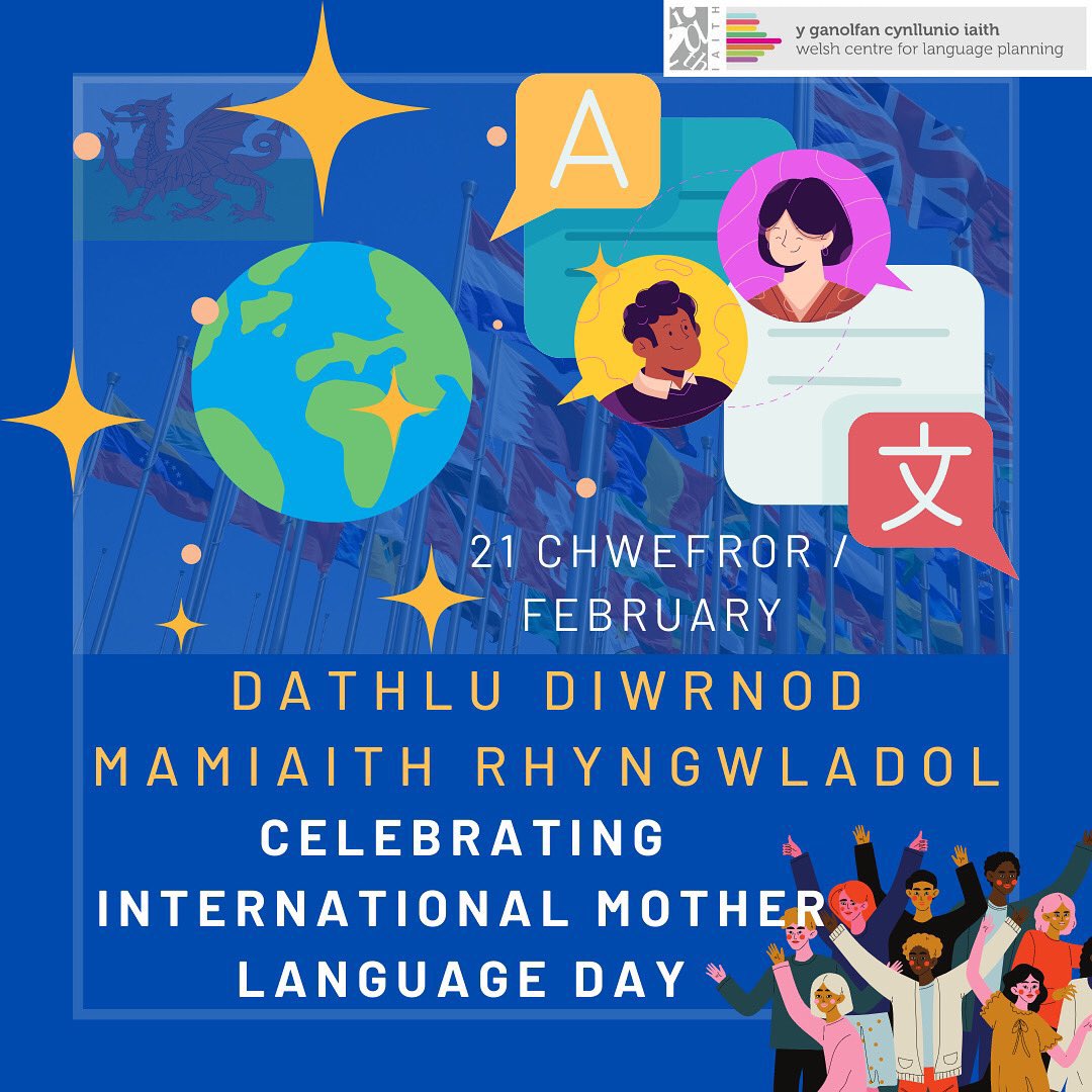 IAITH's tweet photo. Dathlu Diwrnod Mamiaith Rhyngwladol!
Celebrating International Mother Language Day!
#DiwrnodMamiaith
#Cymraeg #Mamiaith #MotherLanguageDay #InternationalMotherLanguage
#InternationalMotherLanguageDay2023 https://t.co/9SRjiAxReJ
