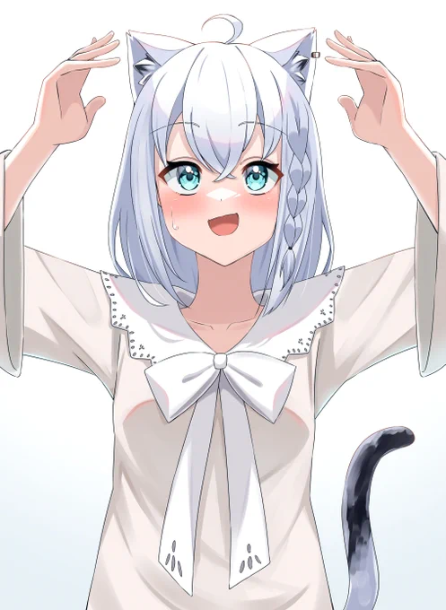 「きつねじゃ...ってほんとに猫になってりゅ!?」#絵フブキ 