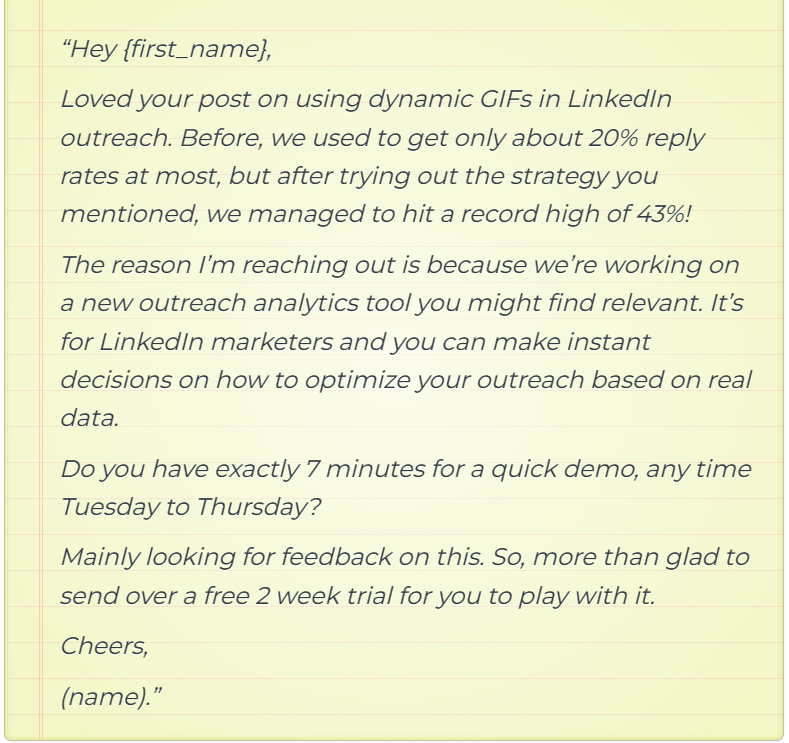 7. Don’t sound like a robot

If you've ever received a job proposal or an outreach DM, you know how repetitive they sound.

You can fix that with more direct, and human language: