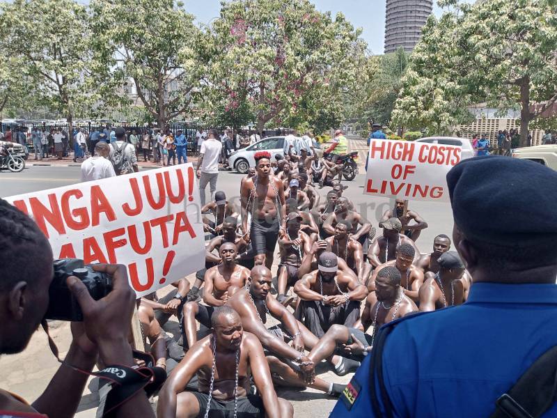 Comedian Eric Omondi joins the many Kenyans protesting against the high cost of living. It's time for our leaders to take action and find ways to ease the financial burden on the people.