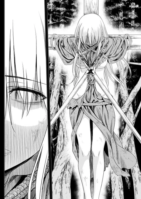 江戸時代ゾンビ漫画『エドデッド』の先読み58話&無料56話が公開されました!
磔刑はまじでエグイです…。ちなみに人妻にラブレターを送ったら磔刑です。気を付けましょう。
#エドデッド #山下文吾 #ホラー #サイコミ 

無料56話直リンク→https://t.co/AXUjO5OXFG 