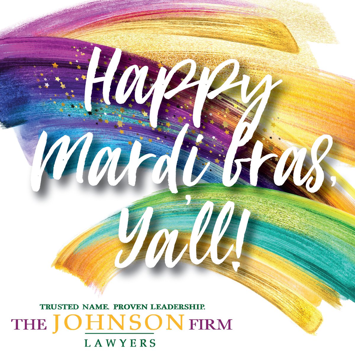 TheJFirm's tweet photo. Wishing everyone a fantastic celebration with family, friends, lots of beads, and plenty of King Cake! Happy Mardi Gras, SWLA! #mardigras2023  #mardigras #laissezlesbontempsrouler #carnival #louisiana #TheJohnsonFirm https://t.co/xzUUxaXiW9