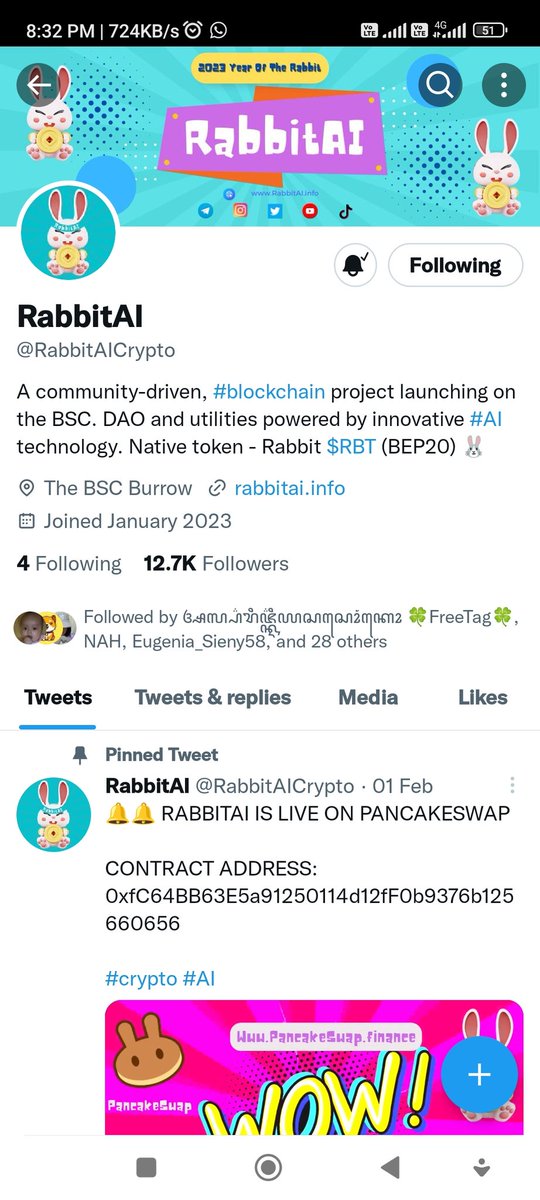 85Dreamz's tweet image. 🔸𝑨𝒍𝒍 𝑫𝒐𝒏𝒆✔️
🔹𝐌𝐲 𝐓𝐞𝐥𝐞𝐠𝐫𝐚𝐦 : @𝐨𝐱𝐲𝐠𝐞𝐧𝟖𝟓

#RabbitAI $RBIT #blockchain #AI #Binance #BSC