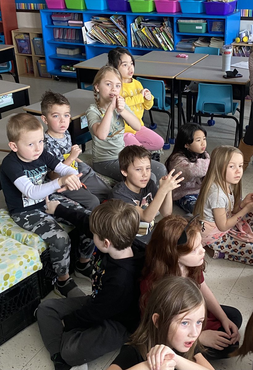 APLowPrimary's tweet image. Ms. Luscombe’s class are meeting new friends and learning ASL stories with other classes &amp;amp; students online! This is a beaufitul example of collaboration as we learn to work together, to communicate and to understand each other. ❤️@NLESDCA