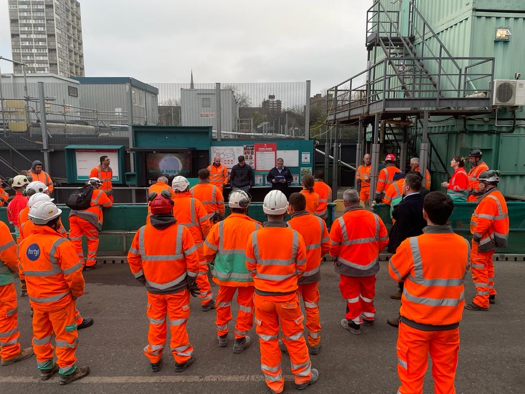 Jon Street Health and Safety Manager and Gavin Kealy, Contracts Manager, attended the Thames Tideway project this morning.

They delivered a toolbox talk on working at height. This was followed by a safety tour of the site.
#opportunity #project #safety #londonjobs #thamestideway