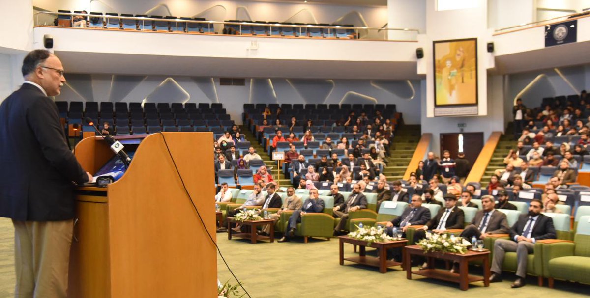 PlanComPakistan's tweet photo. Minister Ahsan Iqbal addressed the opening ceremony of #AITECHVERSE2023 at National Center of Artificial Intelligence - NCAI, Islamabad today. The event envisaged to encourage AI ideas, projects or products by the developers and to encourage the adoption of latest technology https://t.co/R5hdlvPc1c