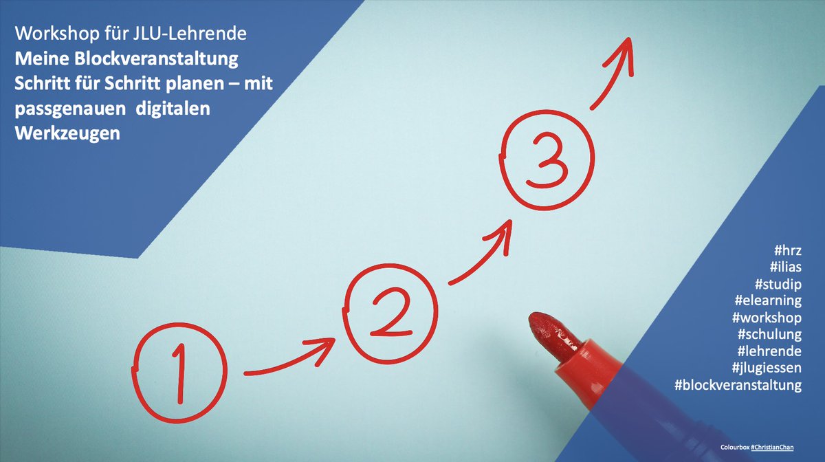 me_jlu's tweet photo. Neues Workshopangebot für Lehrende: "Meine Blockveranstaltung Schritt für Schritt planen – mit passgenauen digitalen Werkzeugen". Infos und Anmeldung im Blog: https://t.co/jmrs1nnMz5 #hrz #ilias #studip #elearning #workshop #schulung #lehrende #jlugiessen #blockveranstaltung https://t.co/sC8aMpXhsS