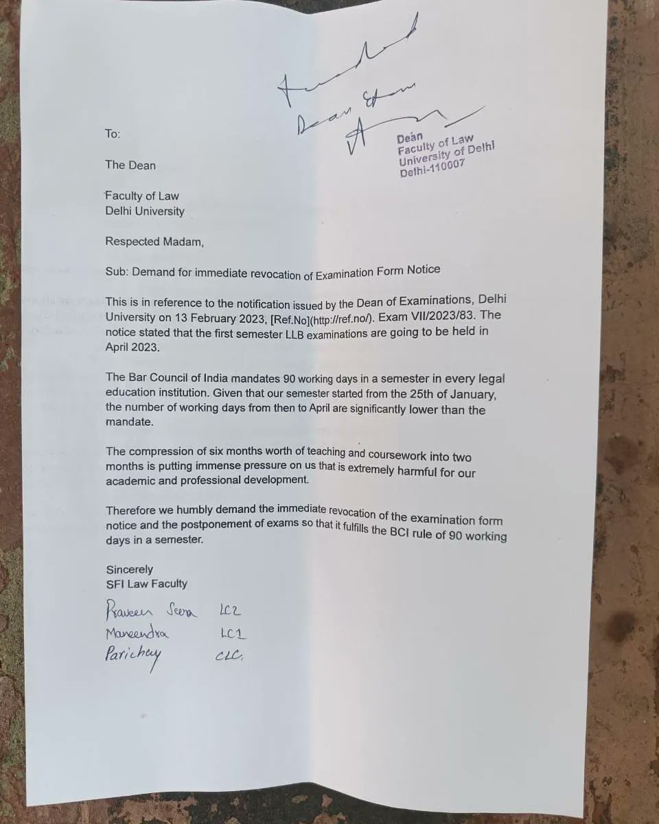 SFILawFaculty's tweet photo. On 21st February 2023, SFI Law Faculty submitted a memorandum to the Dean of Faculty of Law expressing the following demands:
1.Ensure that the appointment of faculty of all subjects in all three centres is done as soon as possible and the classes are conducted on a regular https://t.co/g7DHJdkYiS