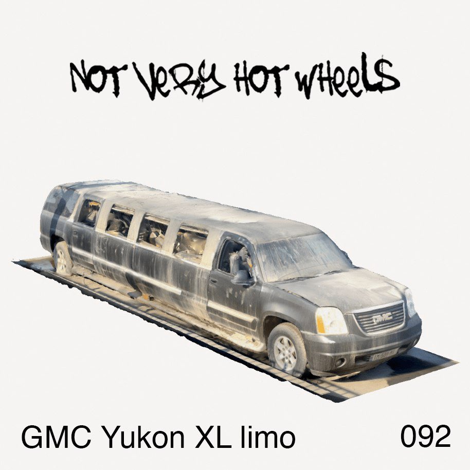 NotVeryHWheels's tweet photo. GMC Yukon XL limo 092
This is a 3D model of real abandoned custom limousine made on base of GMC Yukon XL.
1/1 Price: 0.3 ETH #NotVeryHotWheels #nftart #NFTCommunity #NFTs
https://t.co/6EDst8sIuP https://t.co/vwsSgQQ4Mv