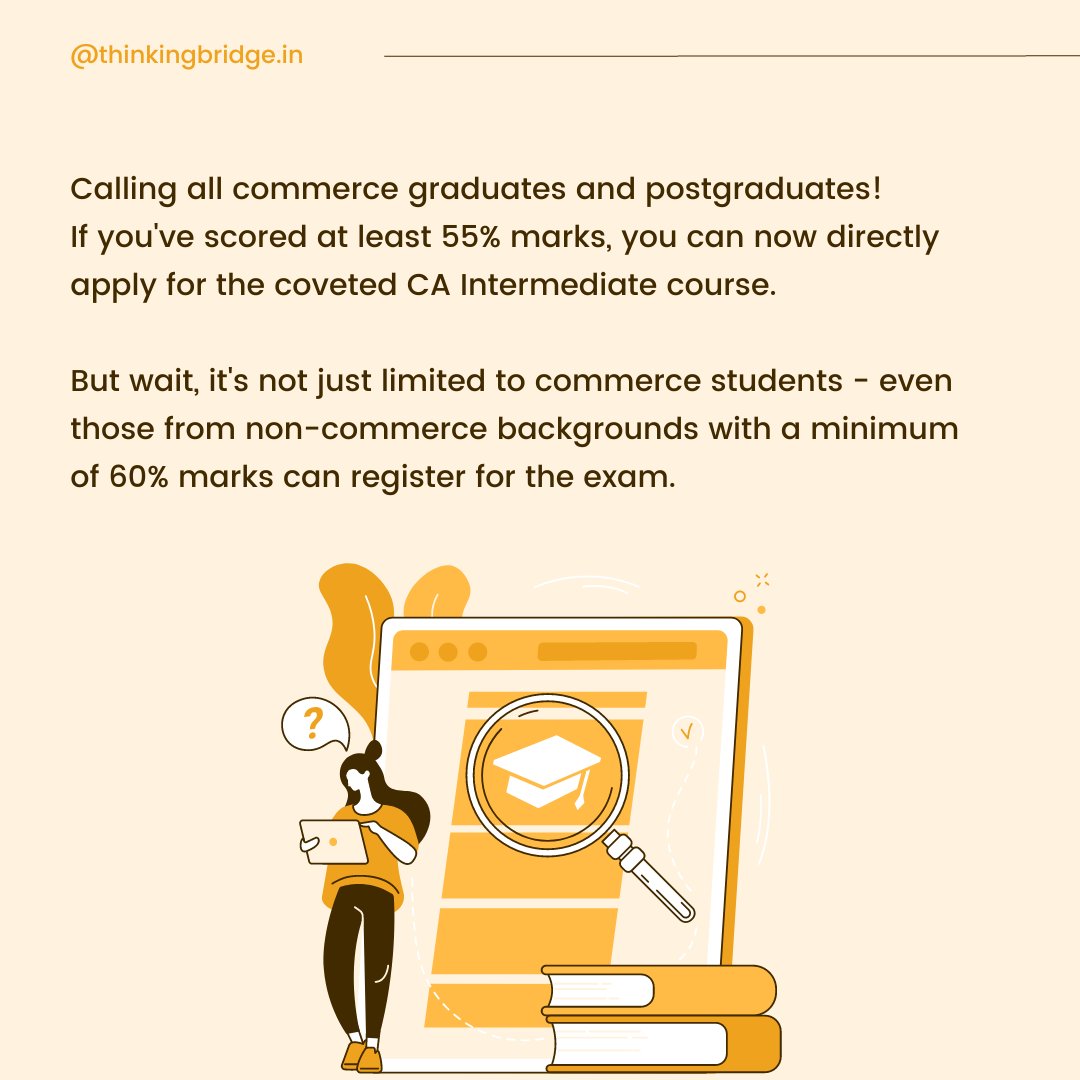 thinkingbridge_'s tweet photo. Entering CA Intermediate without CA Foundation and breaking the mold .✨
Find out how you can take charge of your career and achieve your dreams!🤩
#Thinkingbridge #Thinkingbridgecourses #cafoundation #cafinal #icai #castudents #charteredaccountant #ca #caexams #icaistudents https://t.co/652INqDKA3
