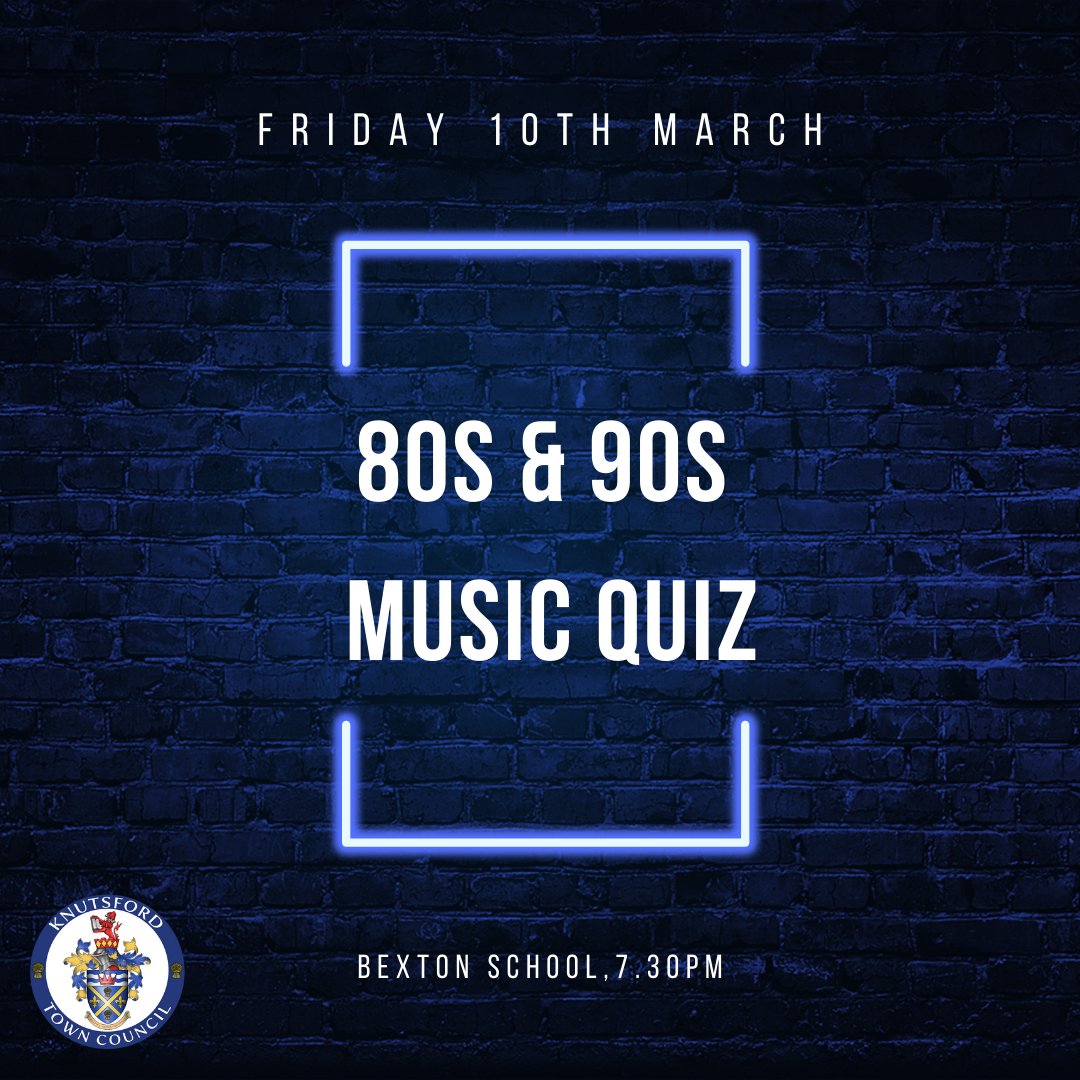 Knutsford Town Mayor (@knutsfordmayor) on Twitter photo We are holding an 80s and 90s themed Music Quiz on Friday 10th March. Tickets are £12pp (max 6 per team) and include a fish & chip supper. For tickets & further info please contact laura.phillipson@knutsfordtowncouncil.gov.uk #mayorofknutsford #charityfundraiser We are holding an 80s and 90s themed Music Quiz on Friday 10th March. Tickets are £12pp (max 6 per team) and include a fish & chip supper. For tickets & further info please contact laura.phillipson@knutsfordtowncouncil.gov.uk #mayorofknutsford #charityfundraiser