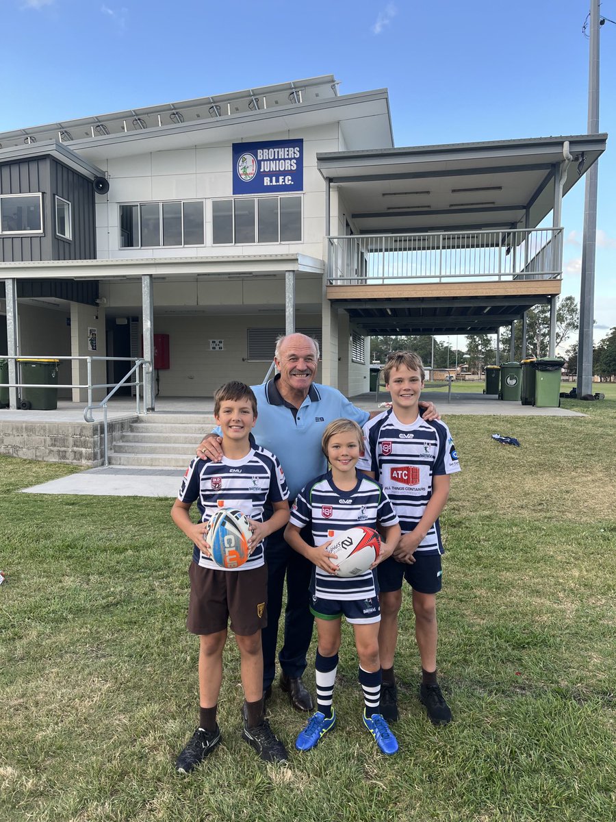 My lads and other boys from their footy team were involved in filming a commercial with Wally Lewis for “Containers for Change” this arvo. What a massive honour for all of us to meet QLDs best ever rugby league player and really nice bloke to boot.