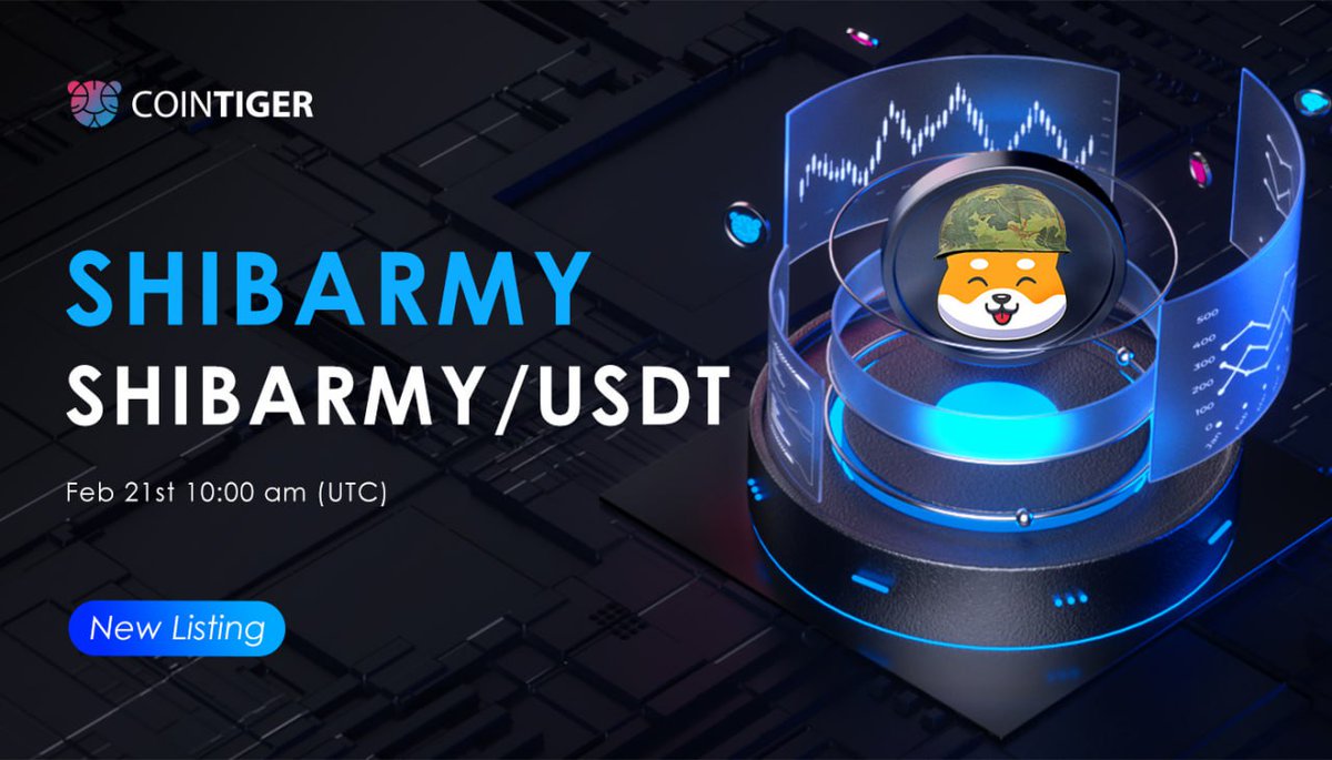 ShibArmyBsc's tweet photo. $SHIBARMY is now on @CoinTigerEX  #SHIBARMY #1000xgem #BNBChain 
https://t.co/rYAQtVAq3F https://t.co/B3dUo26dgw