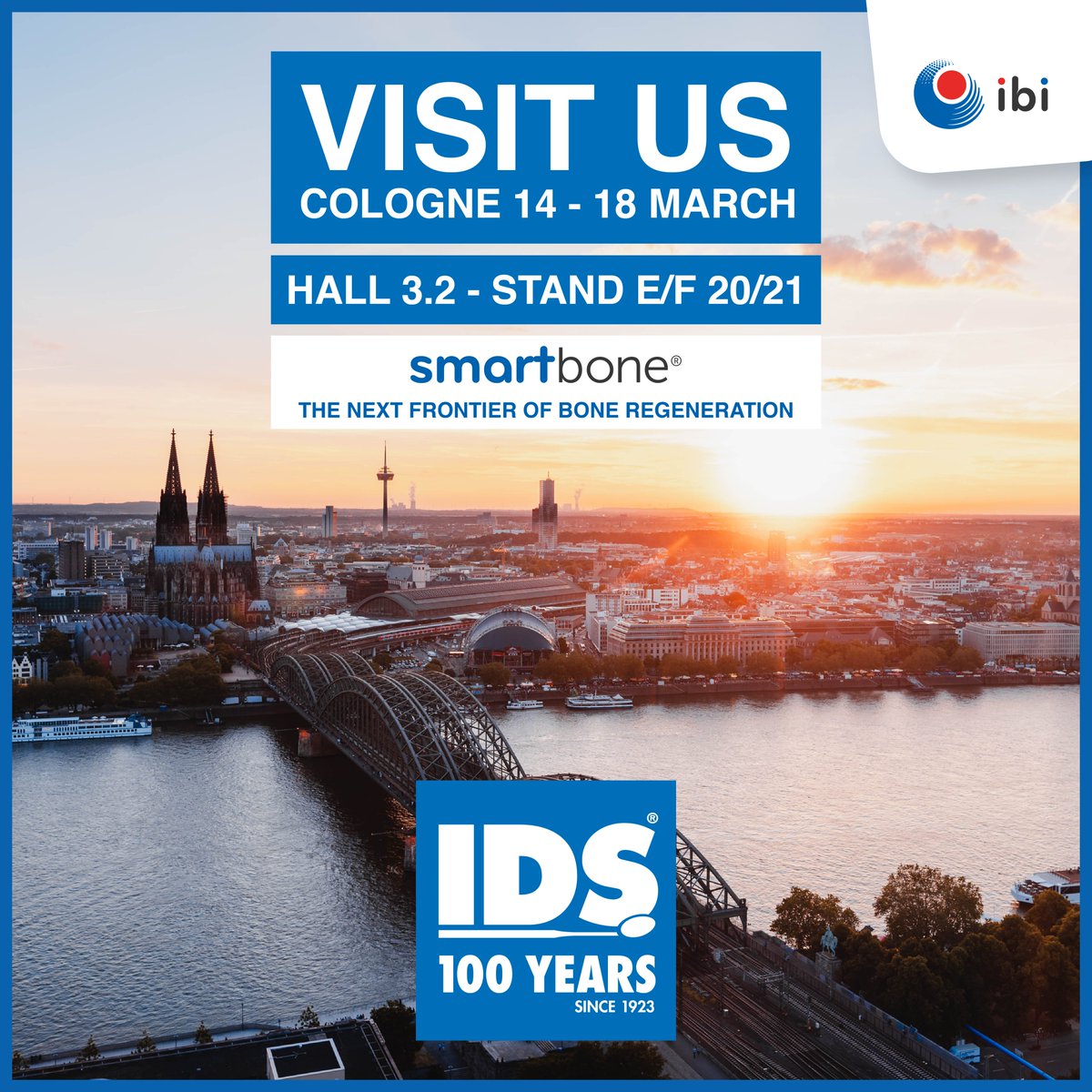 smartboneibi's tweet photo. 📅 14-18 March 2023
We are delighted to announce that we will be exhibiting at #IDS, in #Cologne.
Meet our team at the #Hall 3.2 - #Stand E/F 20/21 to discover #SmartBone: the next frontier of #bone #regeneration!
Get in touch with us to schedule a #meeting: marketing@ibi-sa.com https://t.co/s3LBRBnoRN