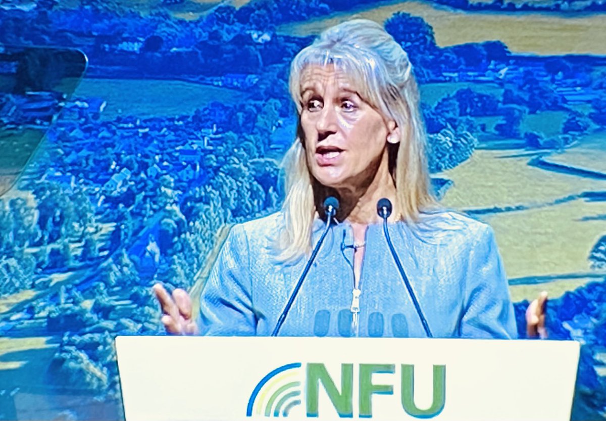 Ben1Briggs's tweet photo. ‘The rhetoric that we’re a rich country that can simply import its food must be exposed as naive,’ ⁦@Minette_Batters⁩ tells #nfu23 Very true, but is government listening? https://t.co/fXQ6I4exjG