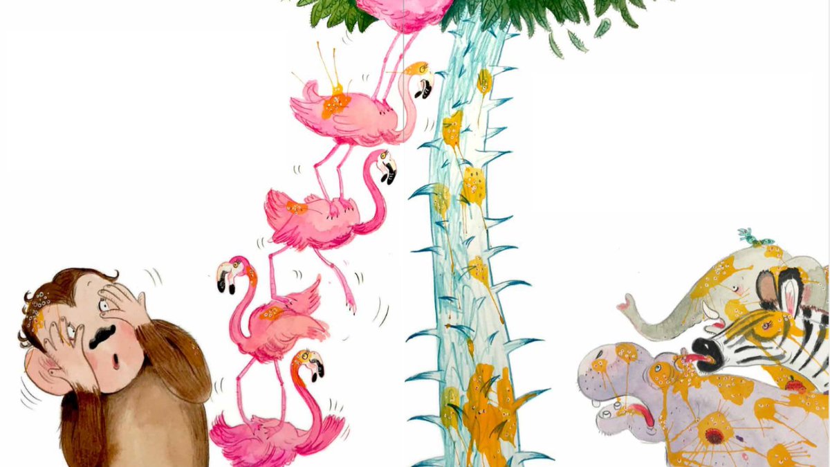 The5Flamingos's tweet photo. It was pancake day, and the pancake tossing competition had gotten a little out of control... #pancakeday #pancakes #pancaketuesday https://t.co/dkdR4Eqi5d