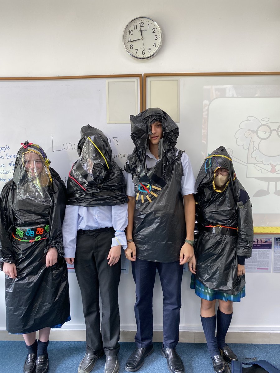 MCMSeniorSchool's tweet photo. #MCMShell Economics & Business pupils attempting the Festival Challenge to make a sellable poncho for festivals. #festivals @MCMSeniorSchool https://t.co/YeeI11OyJx