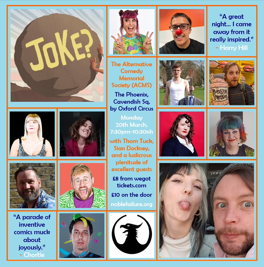 #ACMS 🌆 @ThePhoenix_W1 📅 Monday March 20th, 7:30pm 🎟️ £6-£13.50 tickets: wegottickets.com/event/573421 😻 hosted by @siandocksey & @turlygod, with e.g. @FrankFoucault, @kathyaqm, @thetedhill, AND MORE 🌈 free guestlist for a) trans & NB folk and b) veteran ACMS acts, DM us yer names